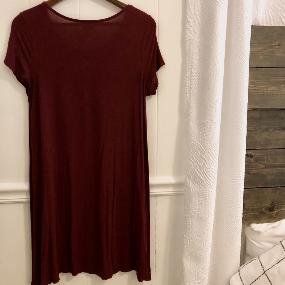 Maroon Swing T-Shirt Dress - Picture 4 of 5